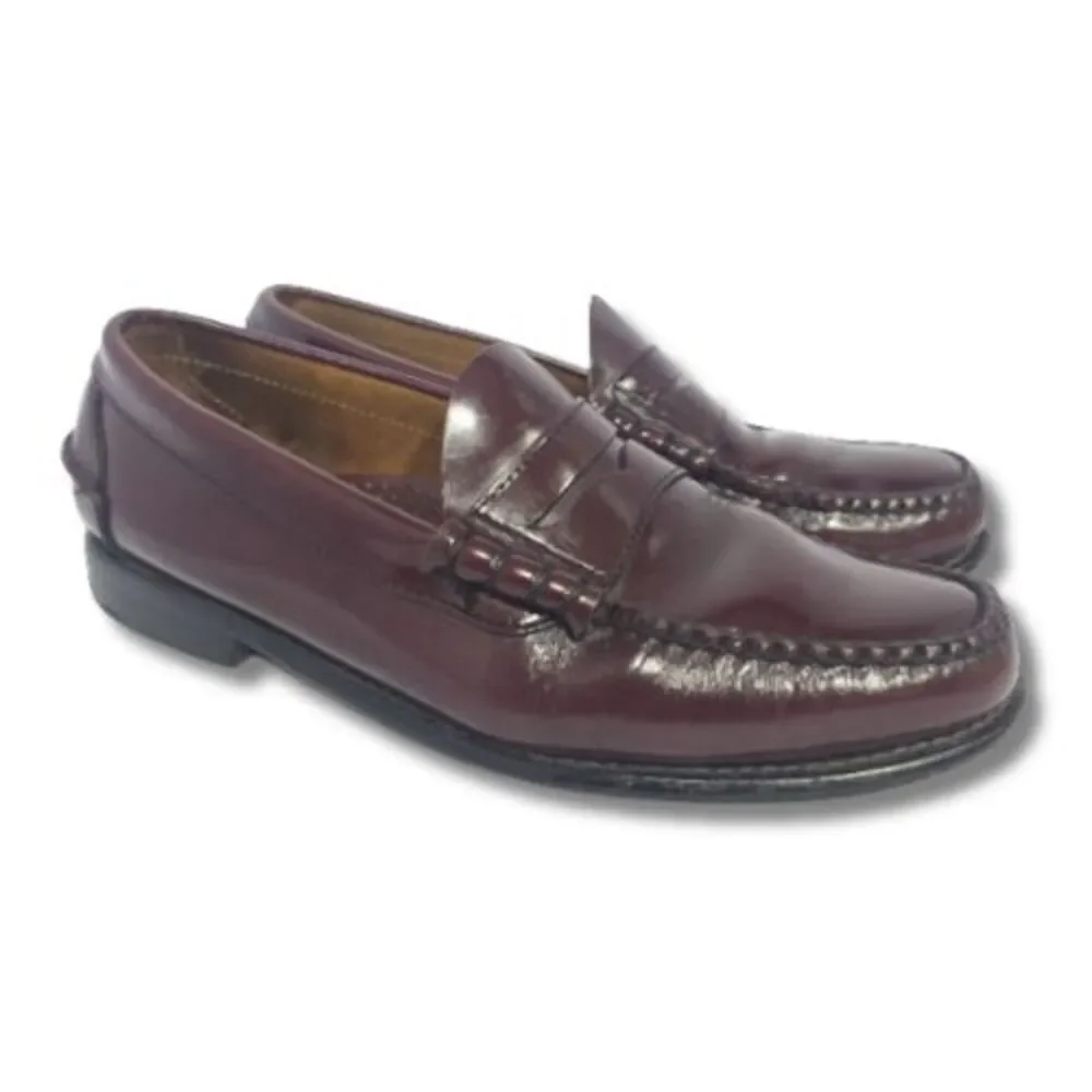 VTG L.L. Bean Penny Loafers Men's Size 9D Burgundy Leather Dress Shoe Slip On